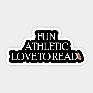 Fun Athletic Love To Read Sticker